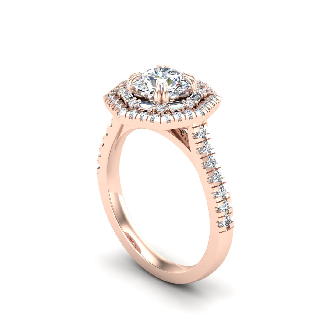 Eva Double Halo Engagement Ring
